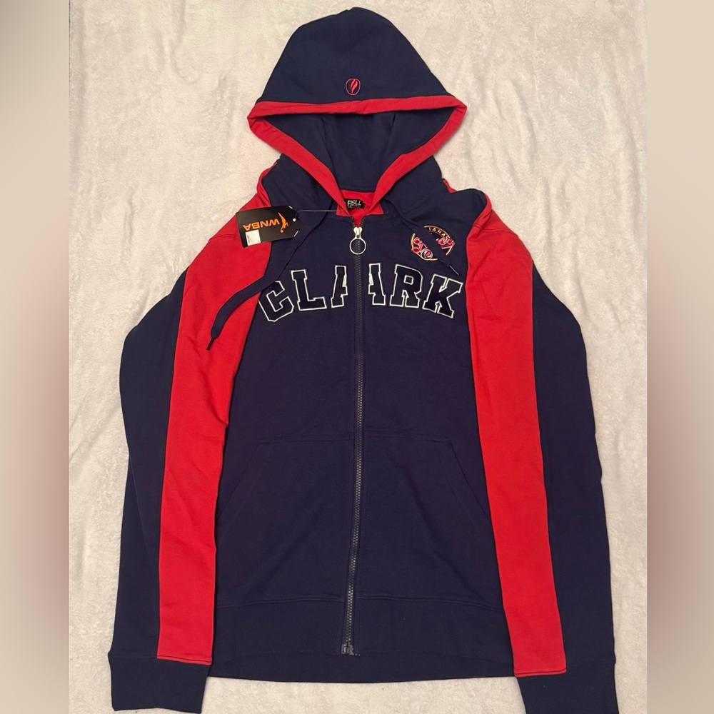 Caitlin Clark Women's Bold Navy and Red Zip-Up Hoodie